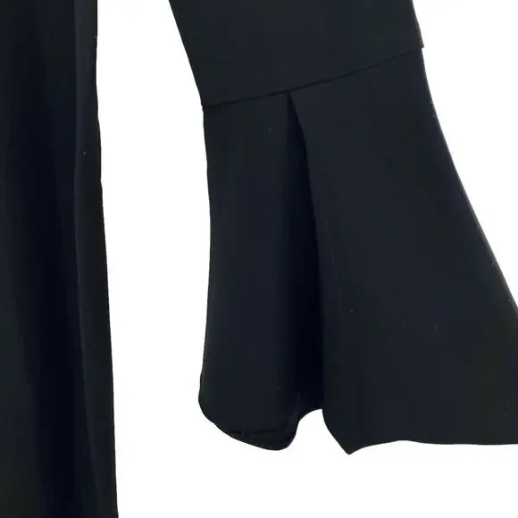 REISS Women's Black Long Sleeve Midi Dress